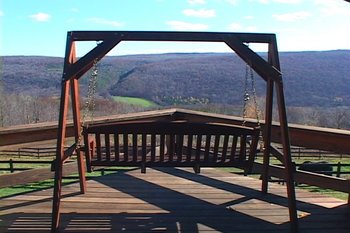Outdoor swing at The Vagabond Inn.