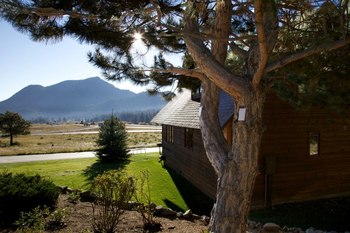Cabin exterior at Ram's Horn Village Resort.