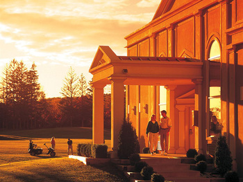Exterior view of Poconos Palace at Cove Haven Entertainment Resorts.