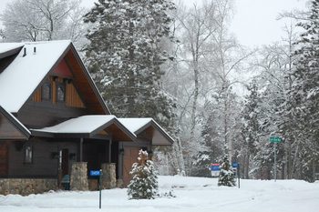 Cabin exterior at Boyd Lodge.