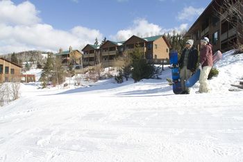 Snowboarding at Eagle Ridge at Lutsen Mountain.