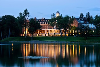 Exterior view of The Otesaga Resort Hotel.